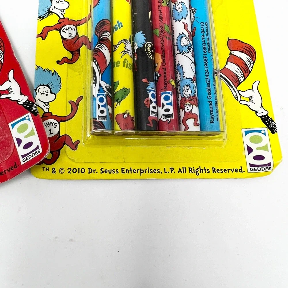 Dr. Seuss pencils pack of 6‎ New, Vintage Pencils 2010